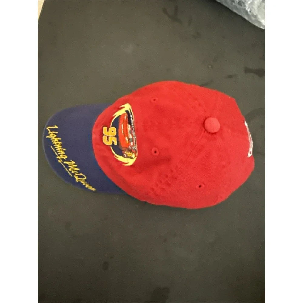 Disney Pixar Cars Boys‎ Hat Lightning McQueen Blue Gray Red Adjustable Cap XS